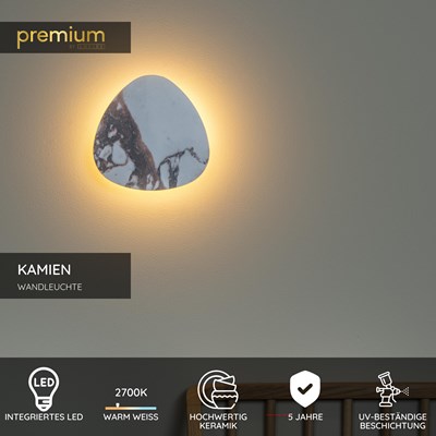 Lucide KAMIEN - Wandleuchte - LED - 1x6W 2700K - Weiß | Premium